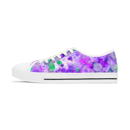 Purple Tie-Dye Low Top Sneakers — Women's Casual Canvas Shoes