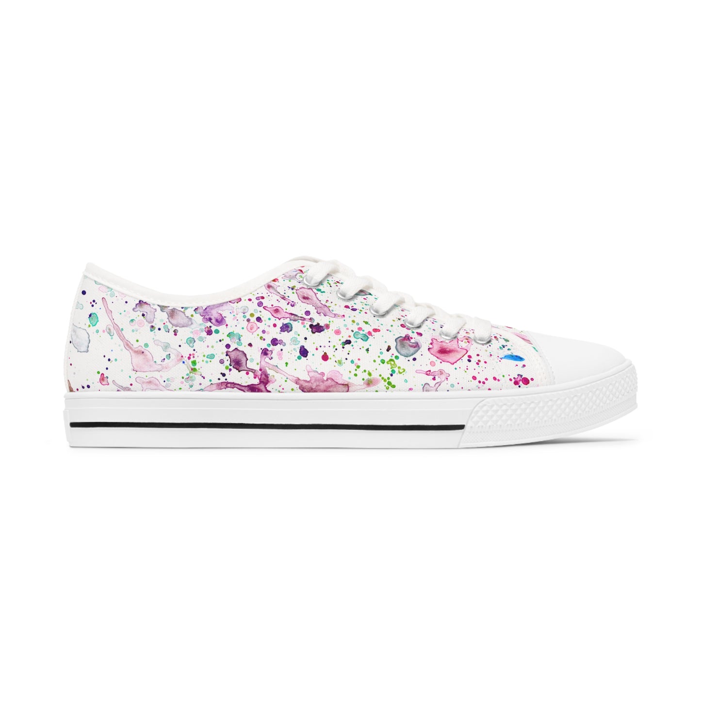 White Splashes Unisex Classic Low Top Sneakers