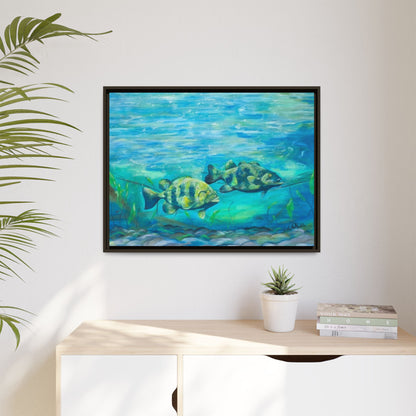 Framed Matte Canvas - Underwater Fish Scene