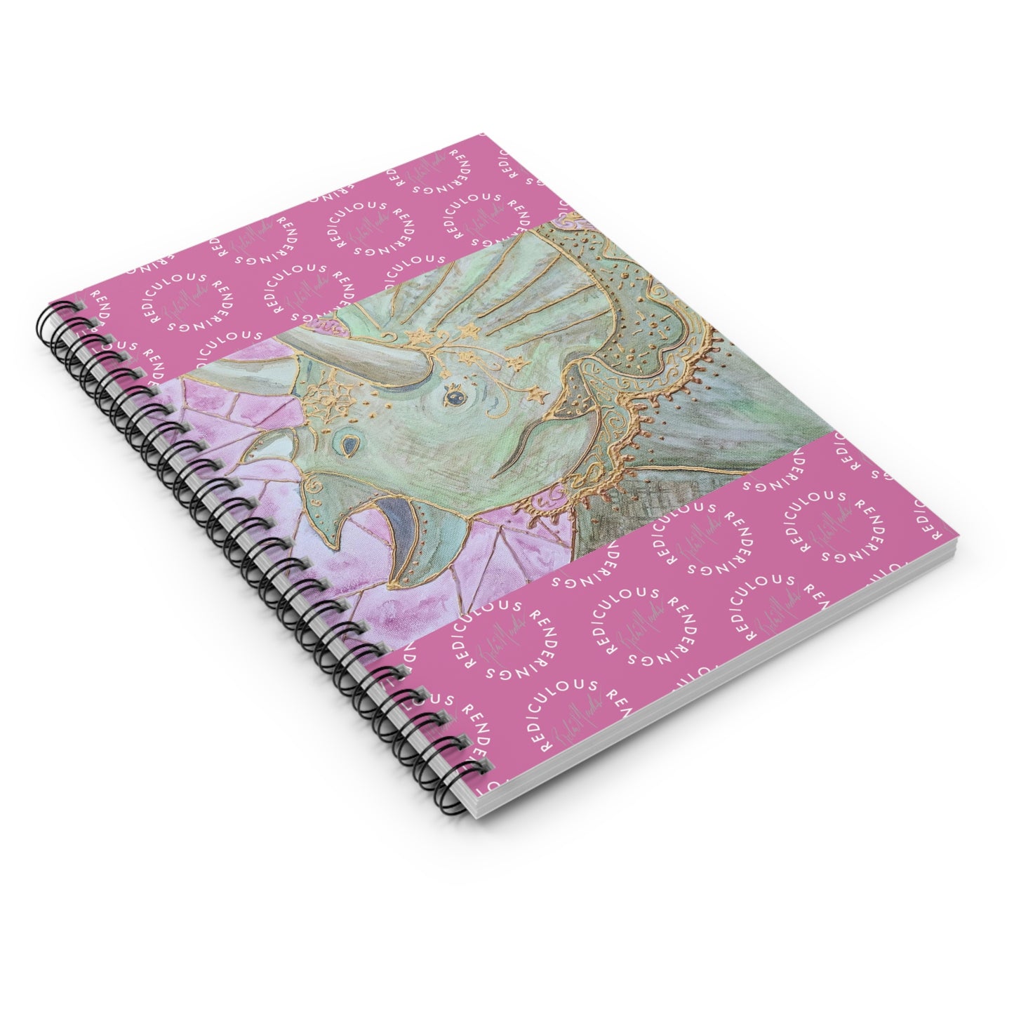 Triceratops Spiral Notebook - Ruled Line 118 Pages, Printed Cover