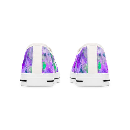 Purple Tie-Dye Low Top Sneakers — Women's Casual Canvas Shoes