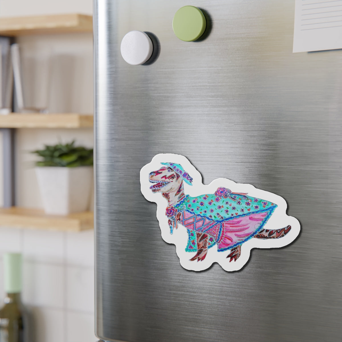 Fancy Rex Cut Magnets  Custom Shape, 5 Sizes, Vinyl Material for Outdoor Use, Flexible and Durable, Black Backing - Home Decor Refrigerator Magnets