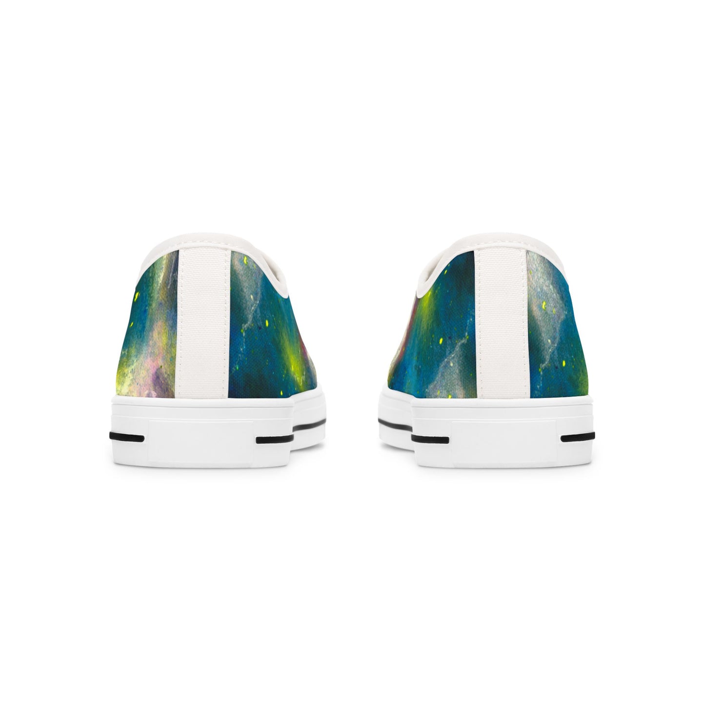 Galaxy Watercolor Low Top Sneakers — Women’s Colorful Space Print Shoes