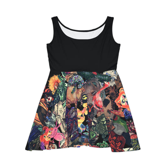 Vintage Animal Mashup Women's Skater Dress (AOP)