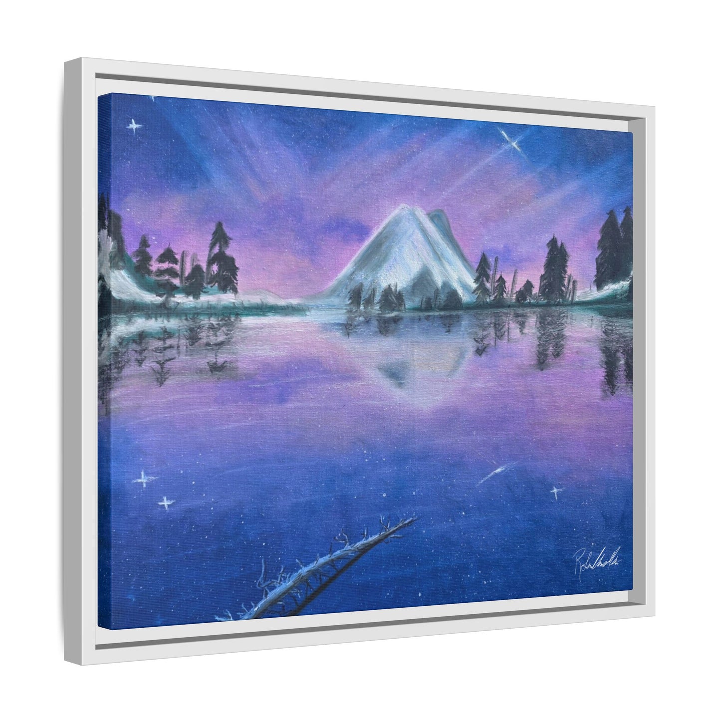 Purple Sky Over Lone Mountain Framed Wall Art