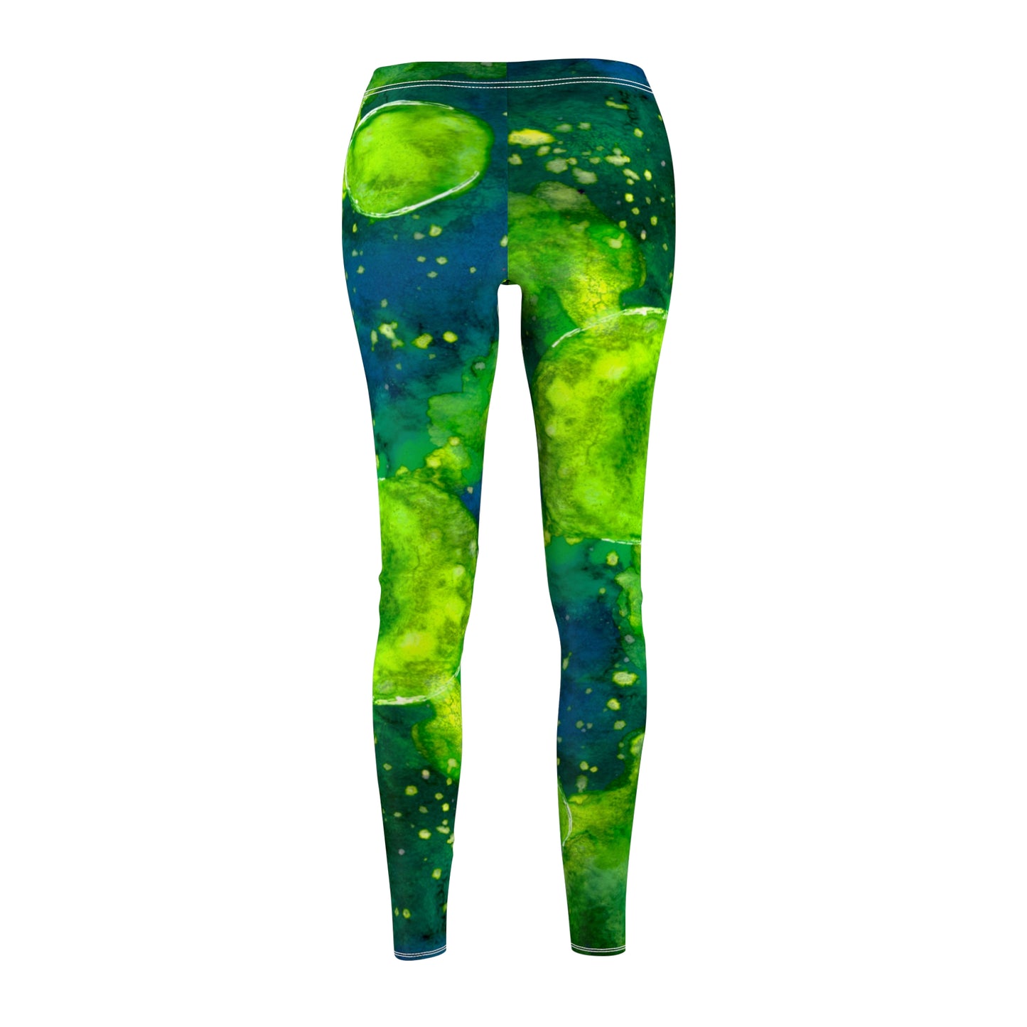 Green Galaxy Women's Cut & Sew Casual Leggings (AOP)