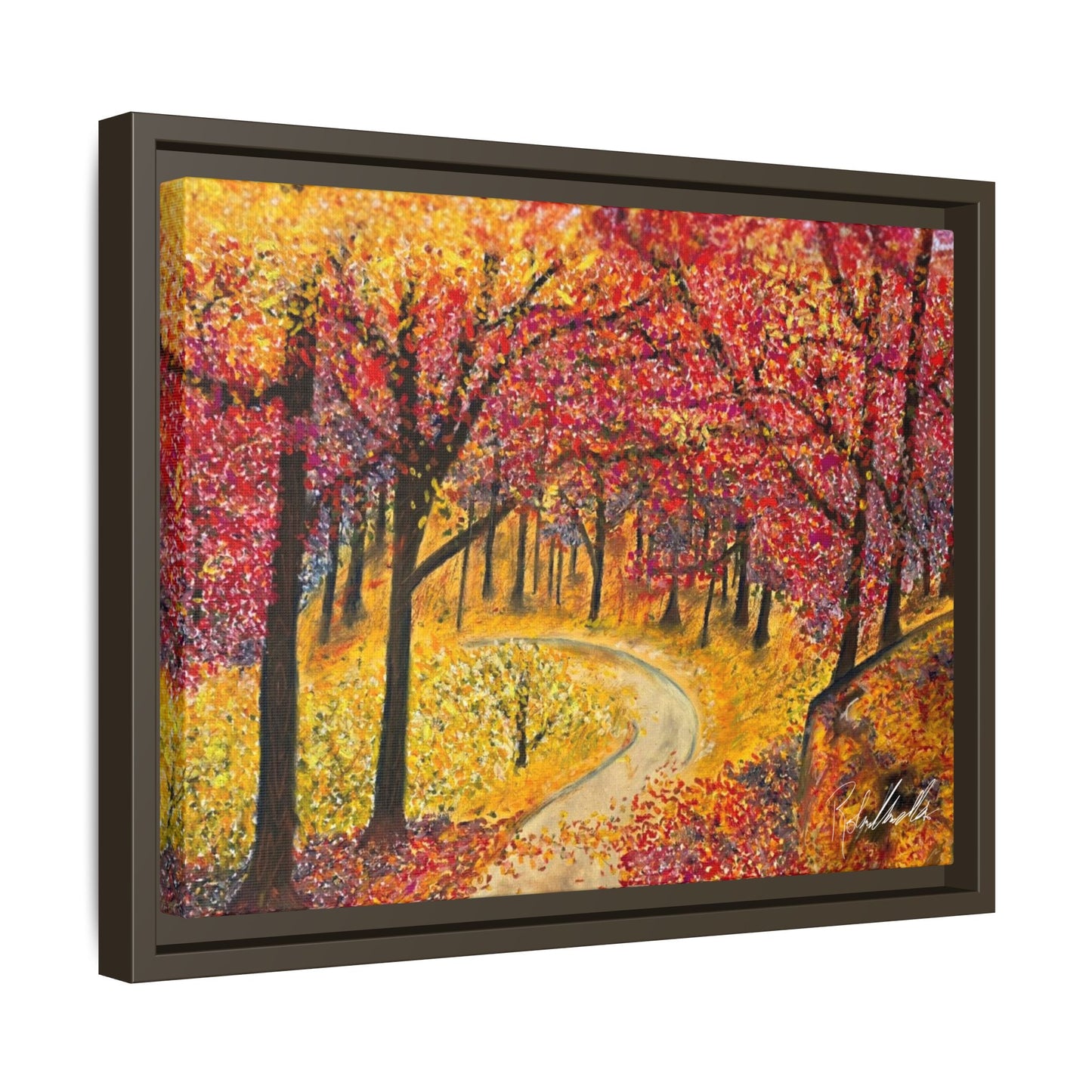 Vibrant Fall Forest Framed Wall Art