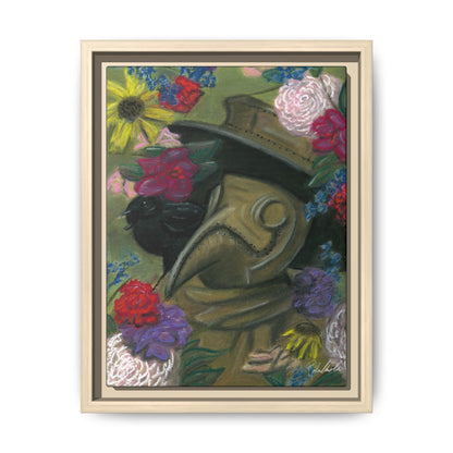 Plague Doctor and Raven Framed Wall Art