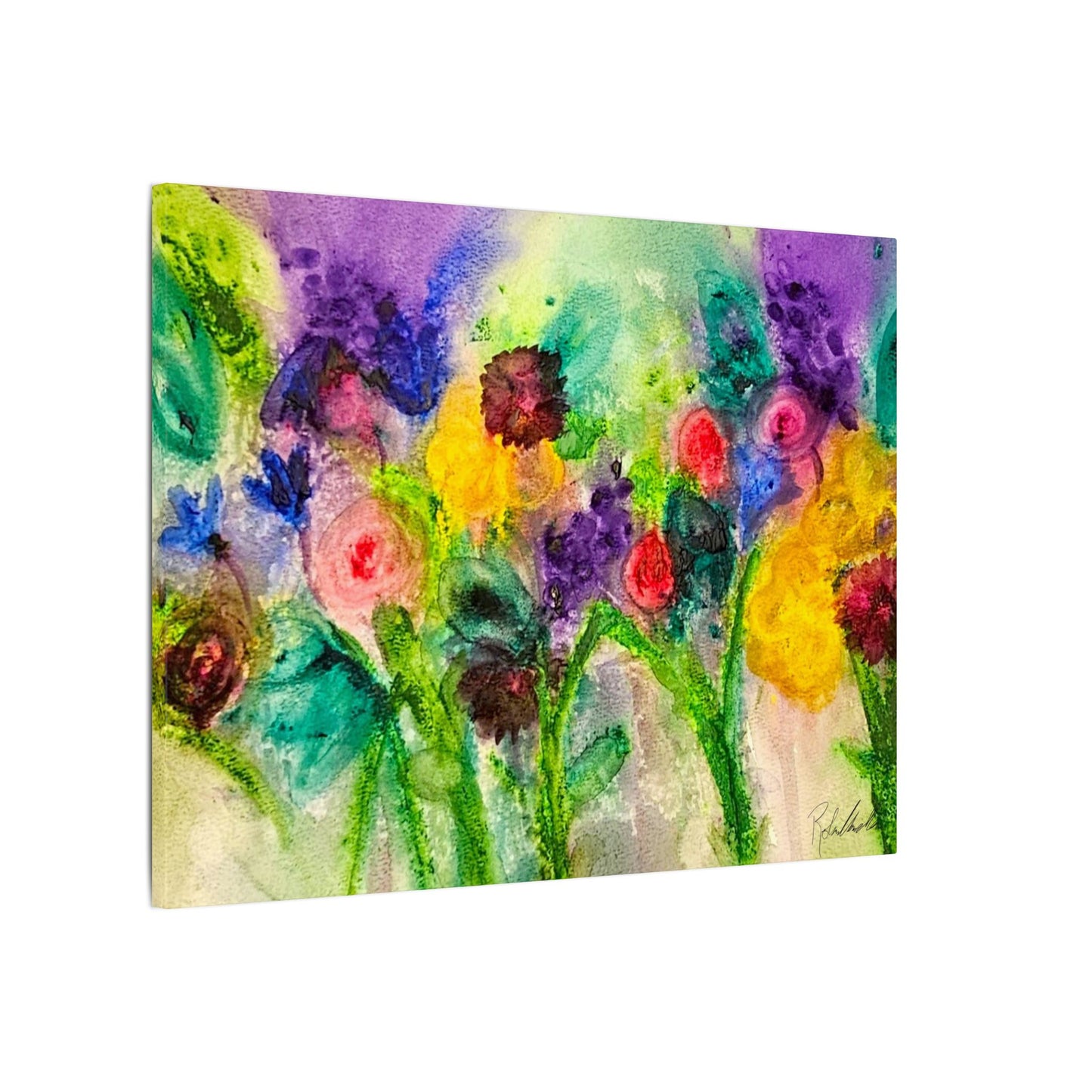 Abstract Flowers Canvas Gallery Wrap