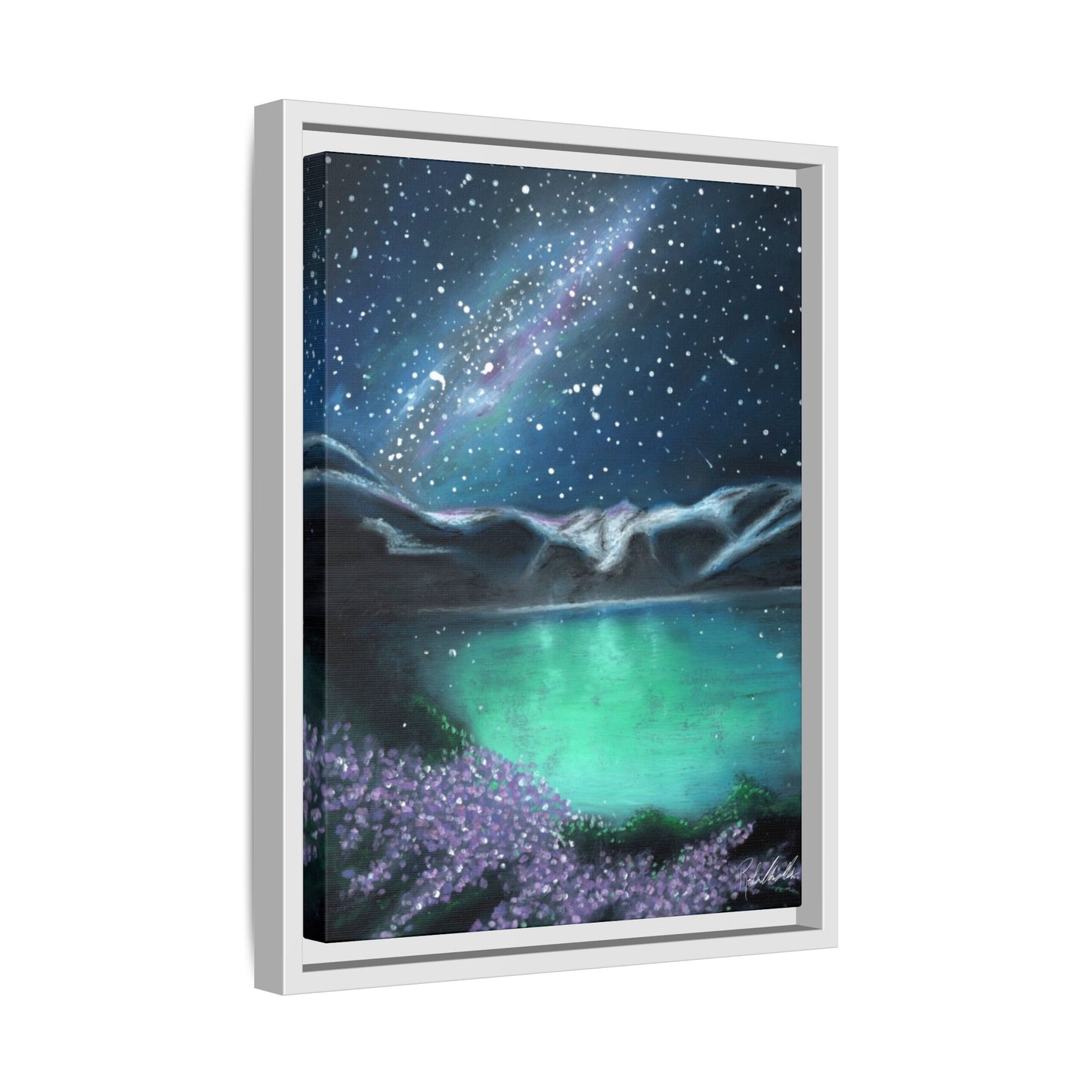 Night Sky over Spring Lake Framed Wall Art