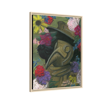 Plague Doctor and Raven Framed Wall Art