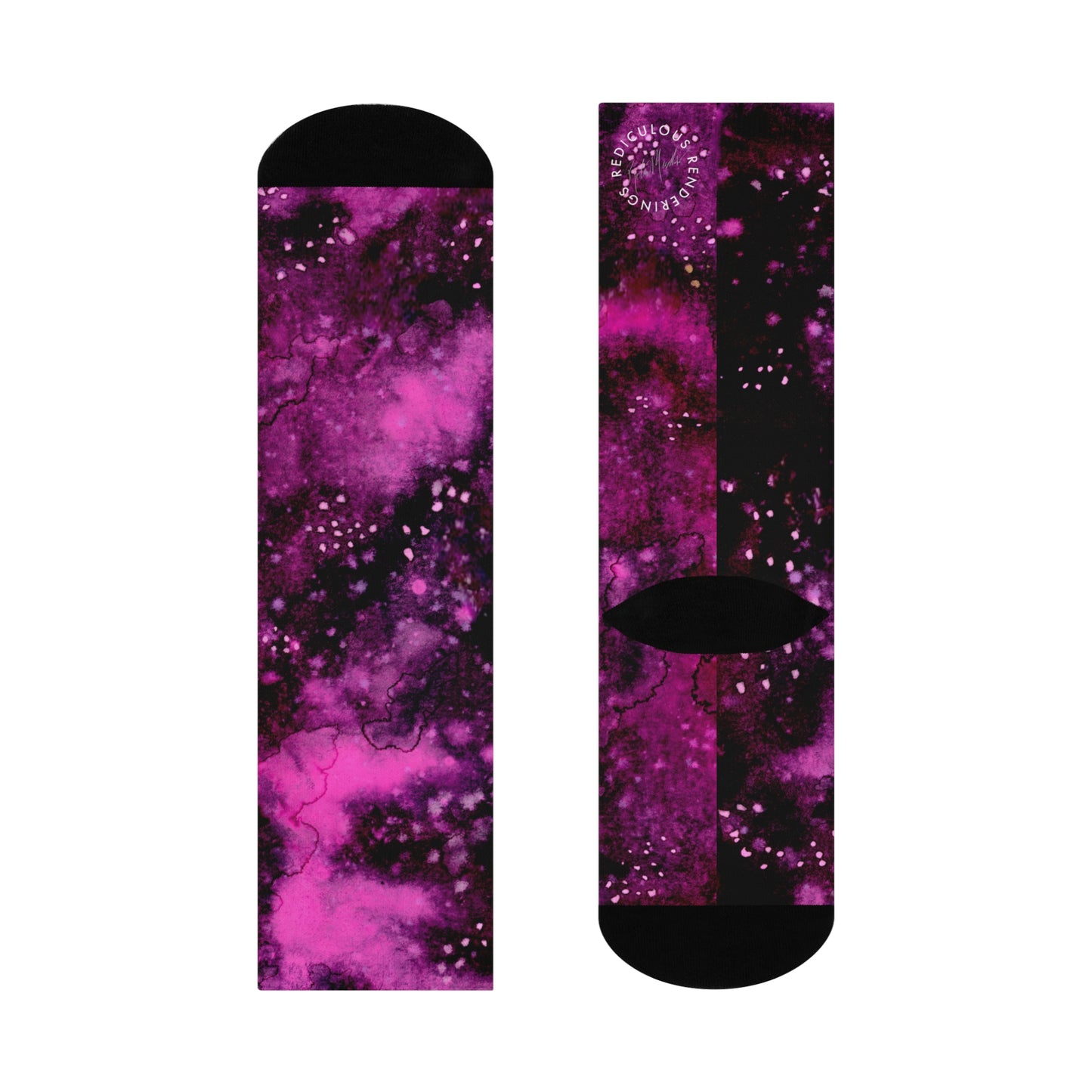 Rose Colored Galaxy Cushioned Crew Socks