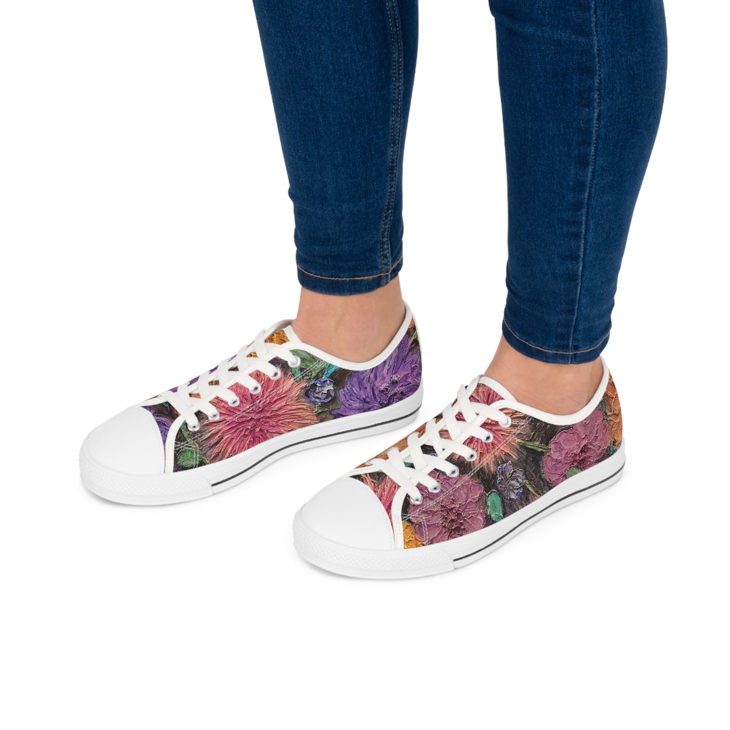 Flower Unisex Low-Top Sneakers Closed Toe Casual Walking Fashion Shoes