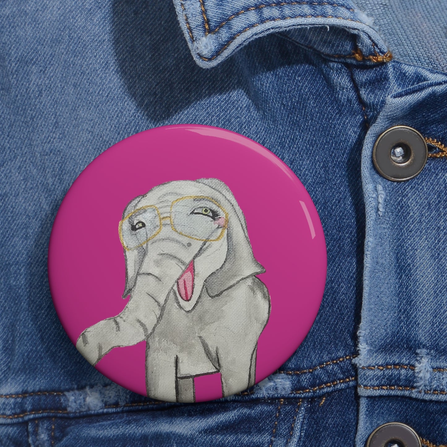 Selfie Elephant Pin Buttons