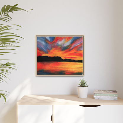 Sunset Over The Lake Framed Wall Art