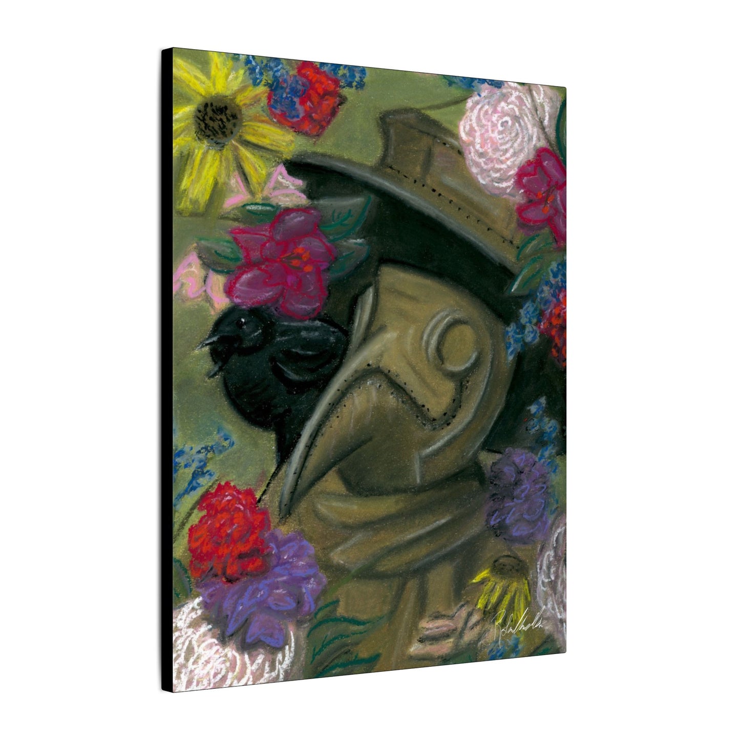 Plague Doctor and Raven Canvas Gallery Wrap