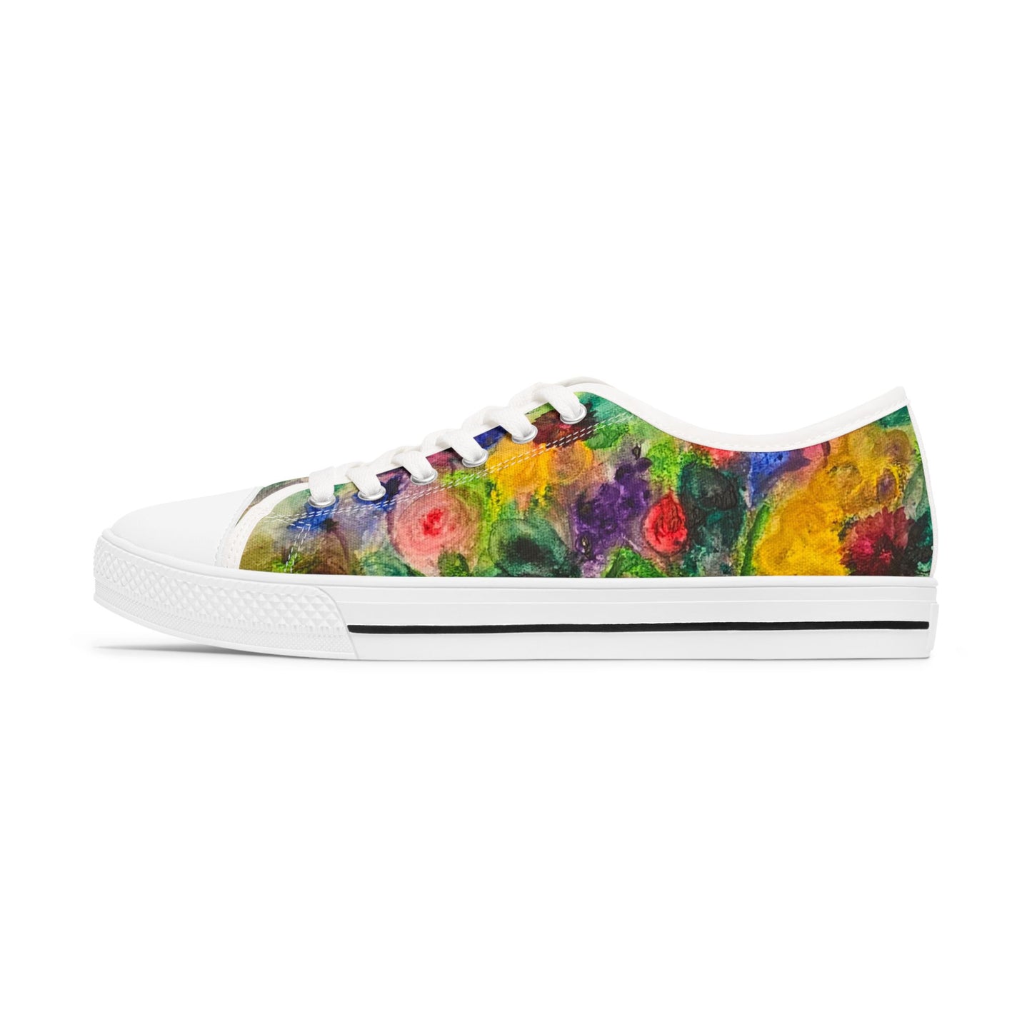 Floral Watercolor Women's Low Top Sneakers
