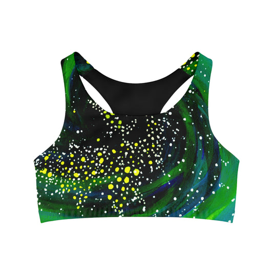 Spiral Galaxy Seamless Sports Bra (AOP)