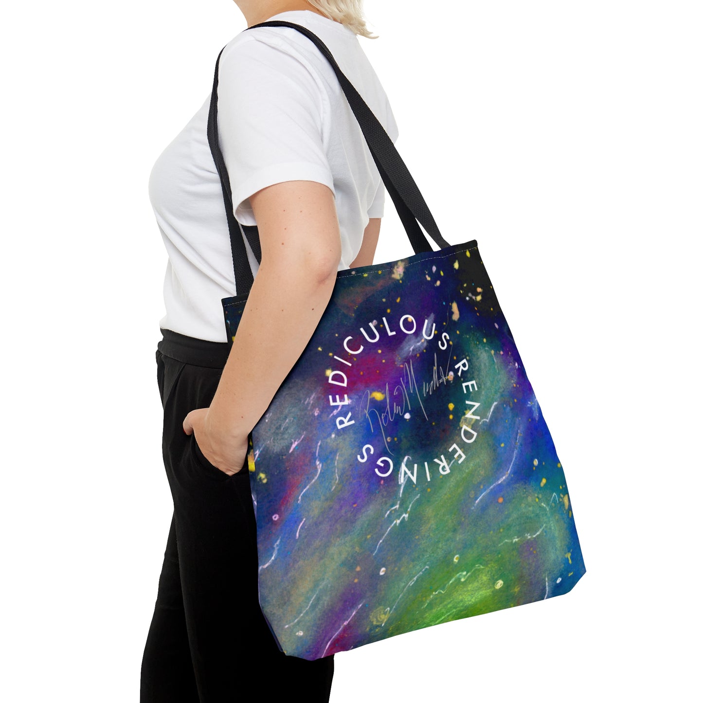 Rainbow Vortex Galaxy Tote