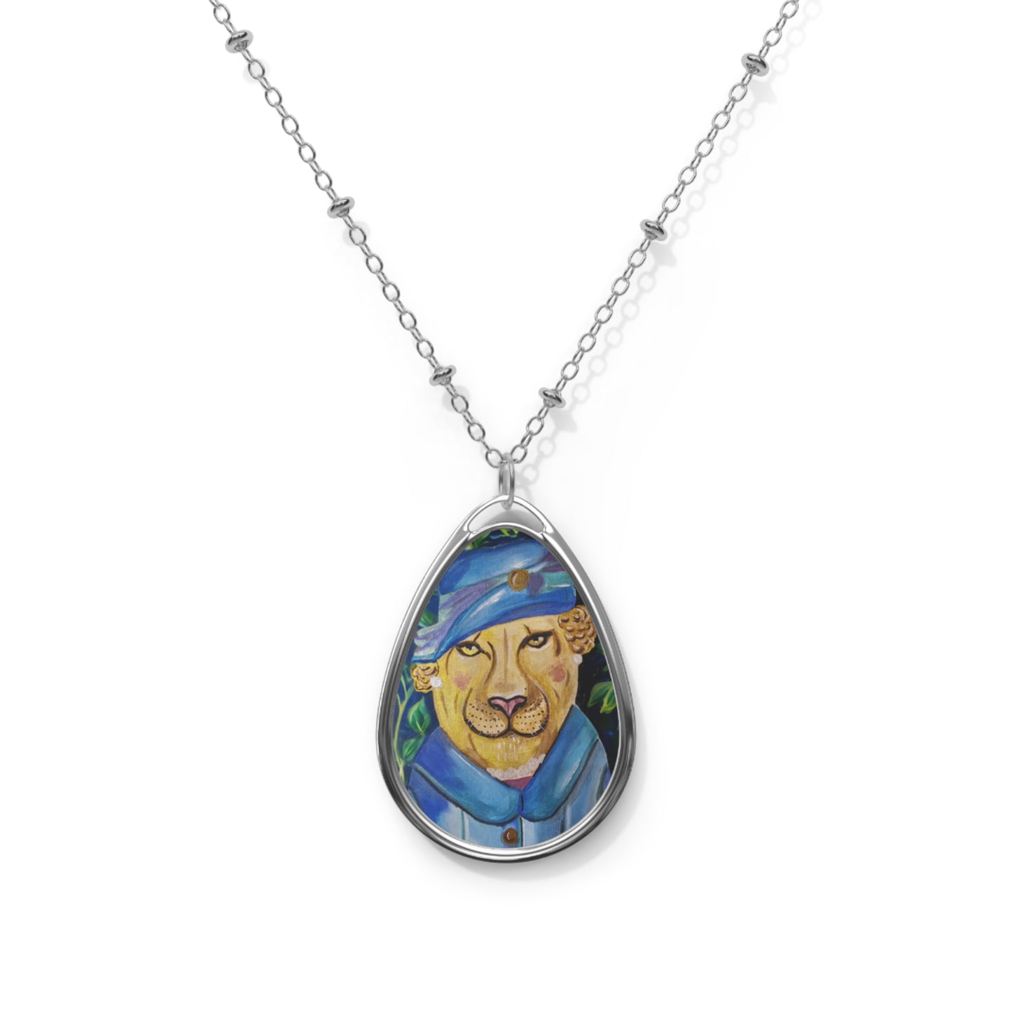 Queen Lion Oval Necklace