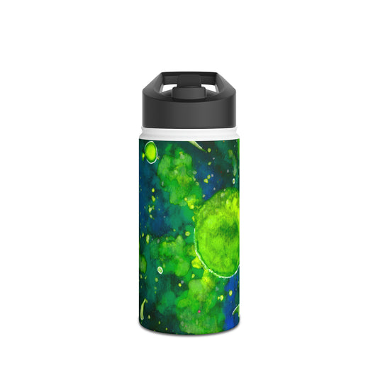 Green Galaxy Stainless Steel Water Bottle, Standard Lid