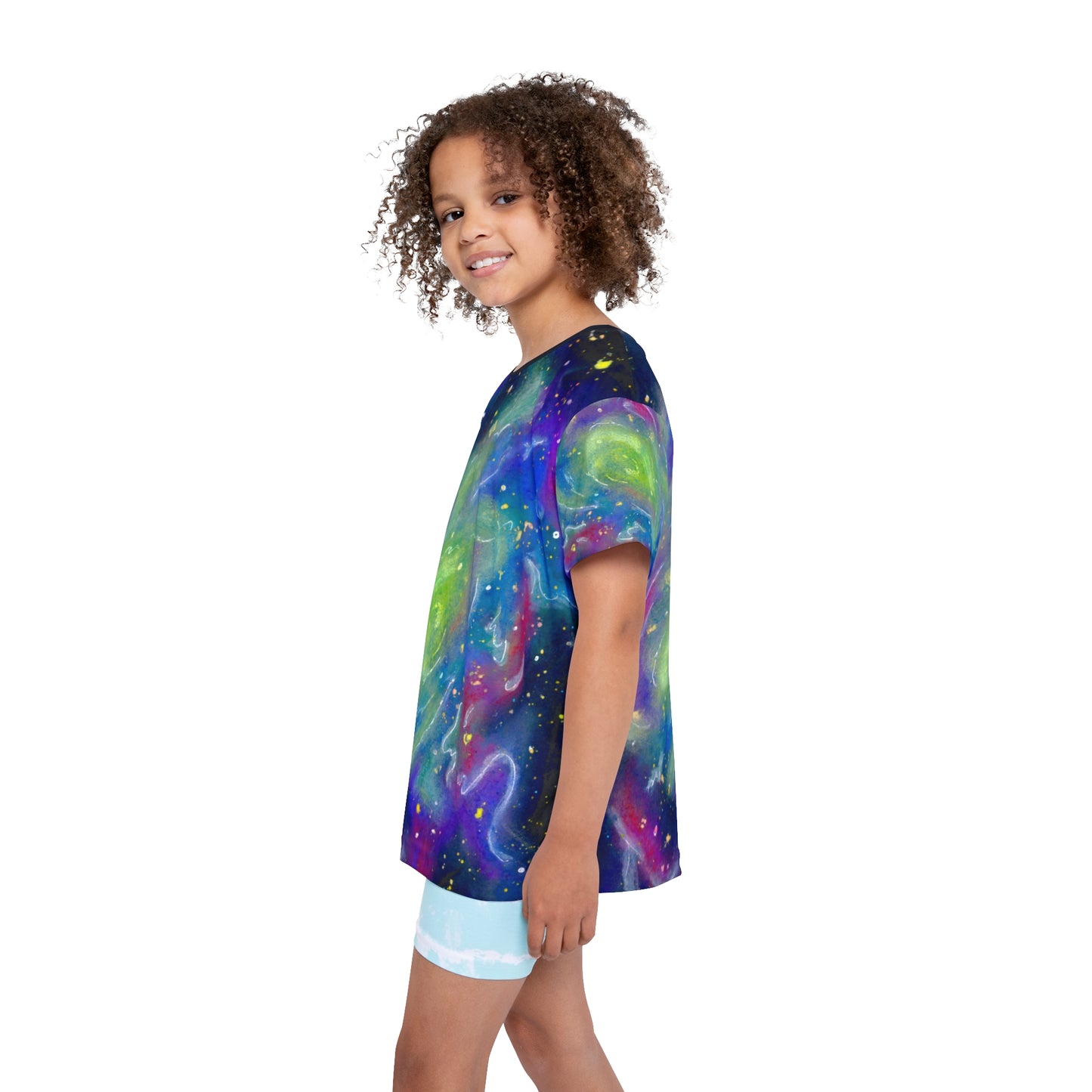 Rainbow Vortex Galaxy Kids Sports Jersey (AOP)