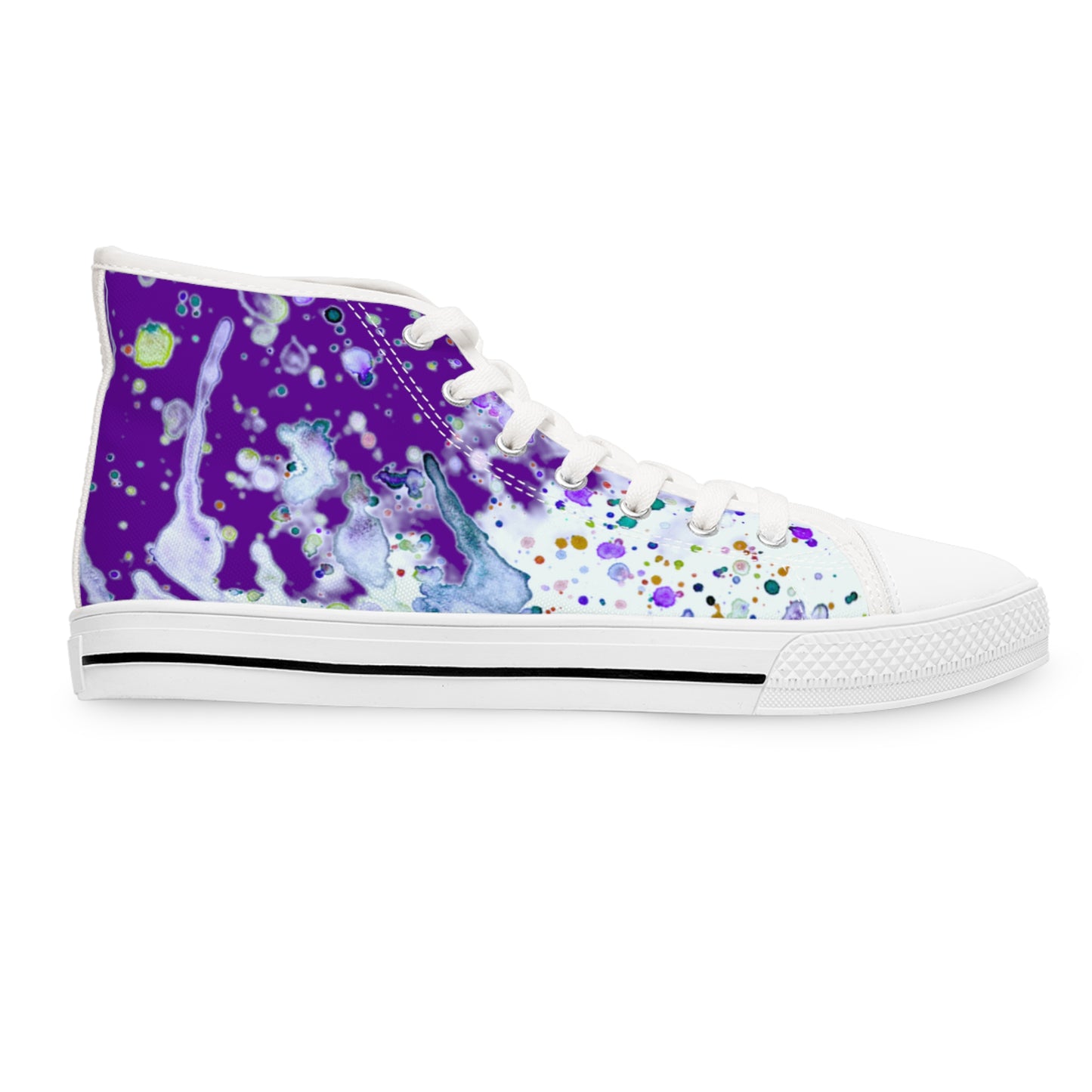 Purple Color Splash Unisex Classic High Top Sneakers