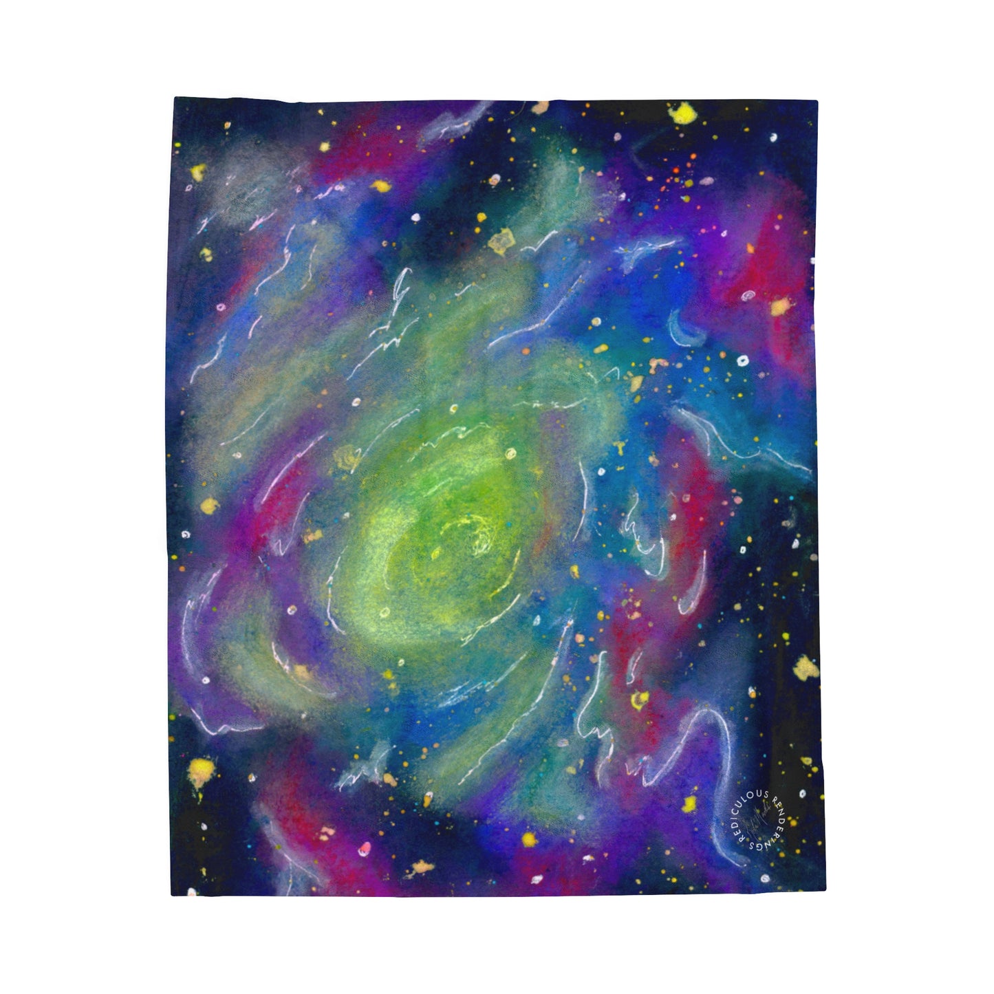 Rainbow Vortex Galaxy Velveteen Plush Blanket