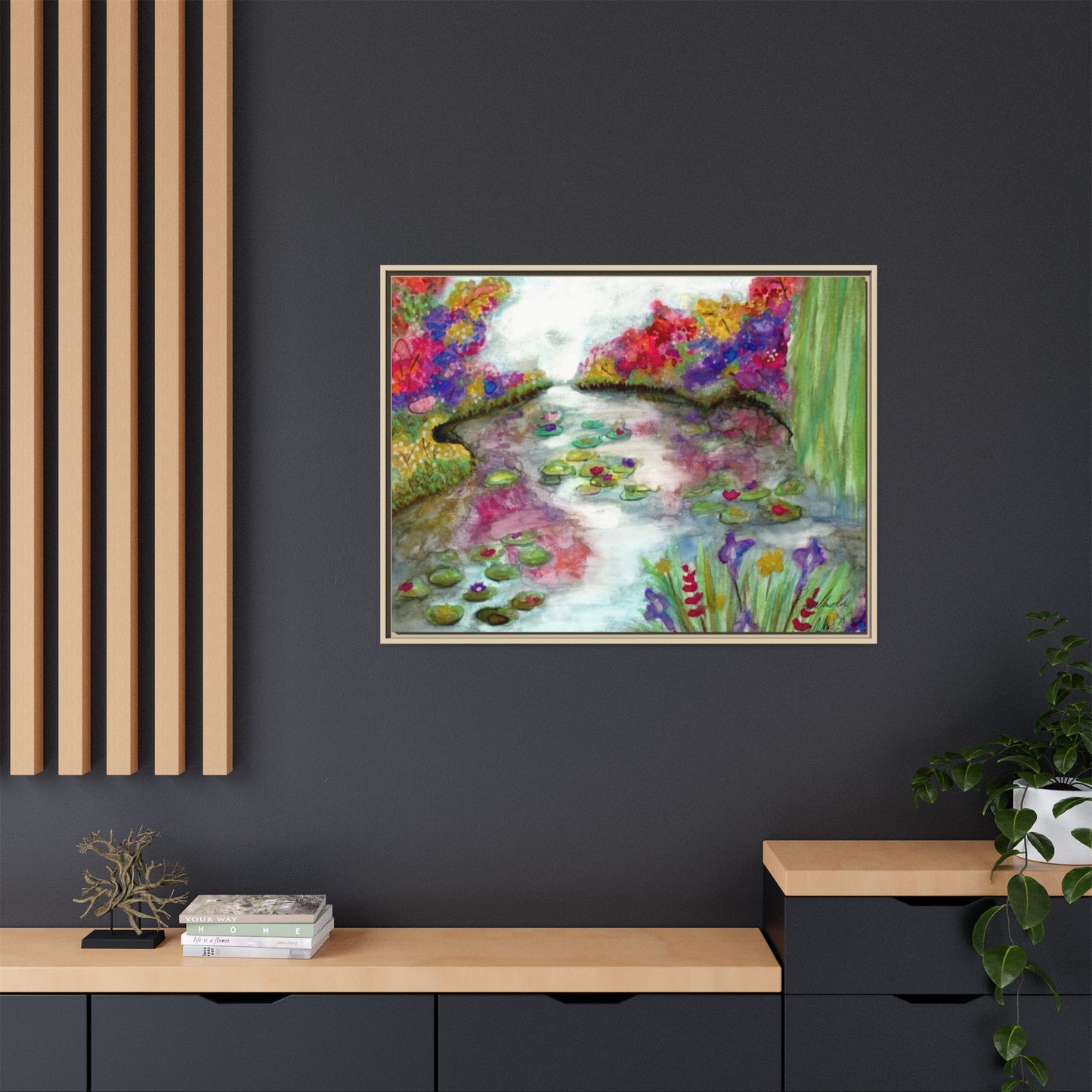 Floral Summer Pond Framed Wall Art