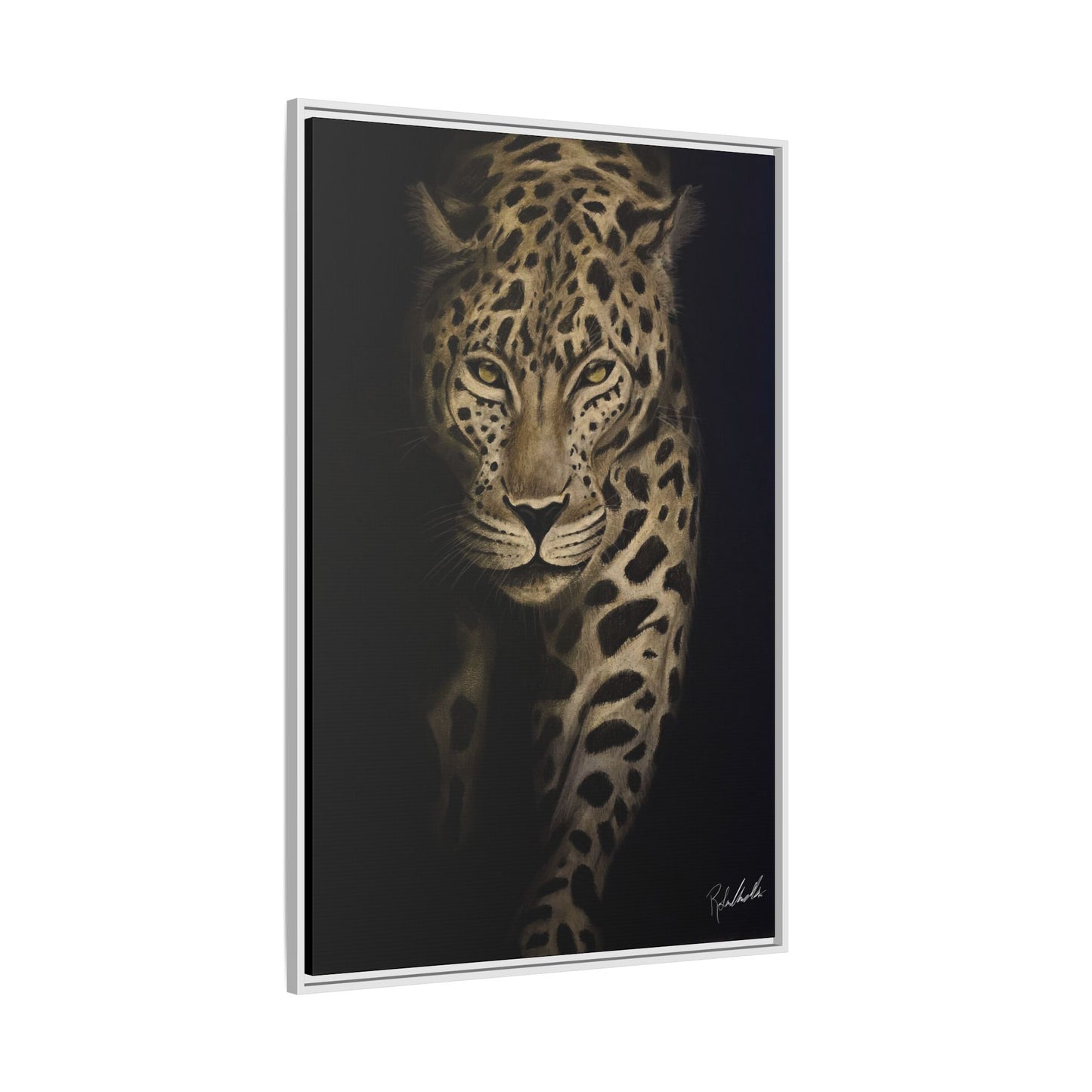 Leopard at Night Framed Wall Art