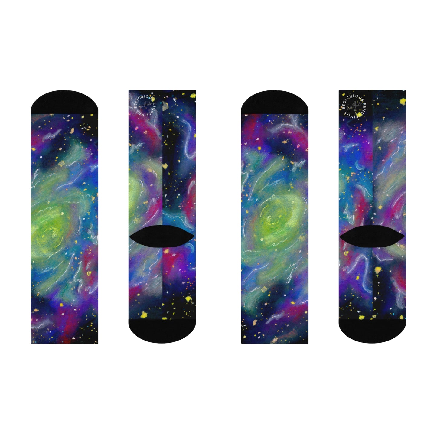 Rainbow Vortex Galaxy Cushioned Crew Socks