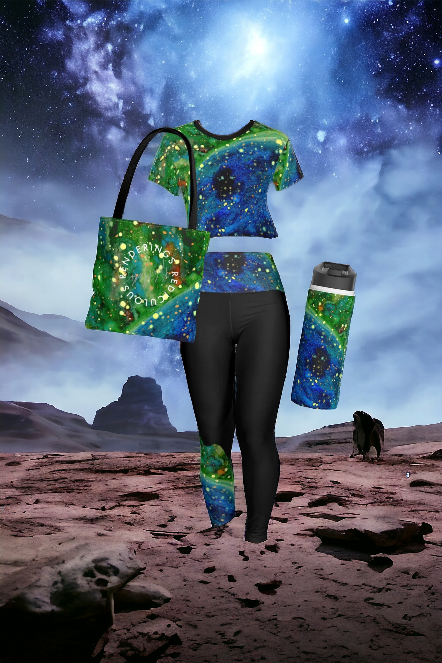 Blue Planet Galaxy High Waisted Yoga Leggings (AOP)