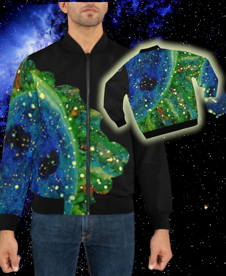 Blue Planet Galaxy Men's Bomber Jacket (AOP)