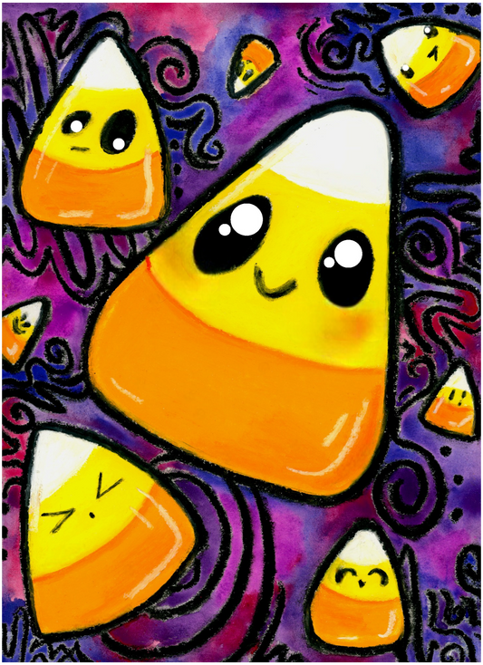 Cute Candy Corn Fall Halloween 8x10 Museum Grade Fine Art Print