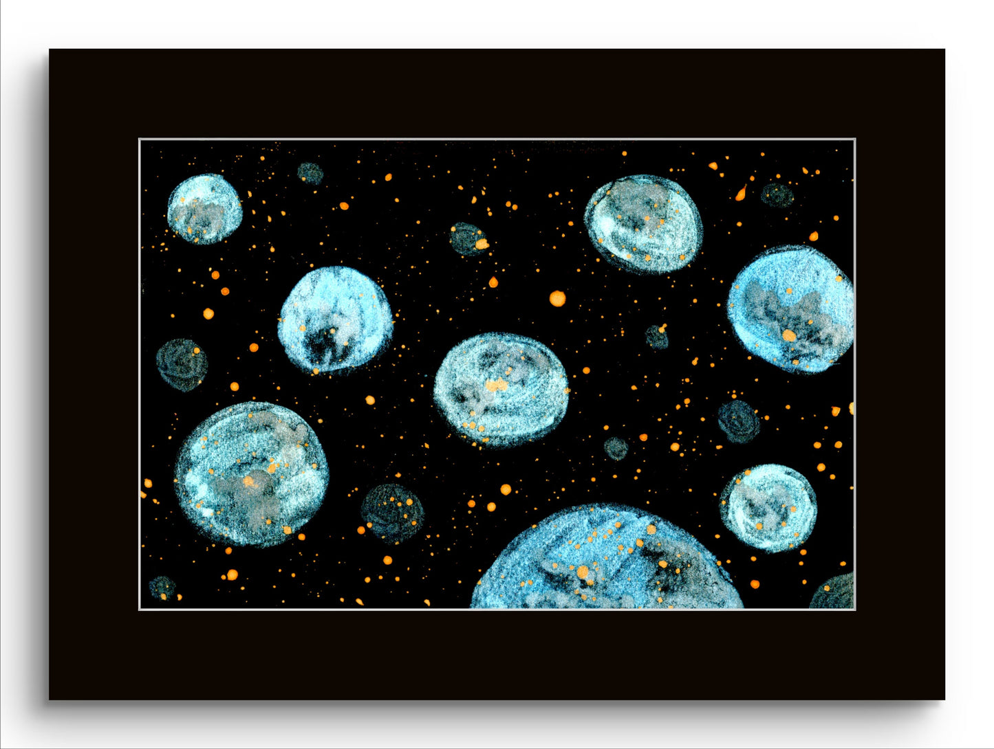 Small Blue Planets in Space - Galaxy 8x10 Museum Grade Fine Art Print