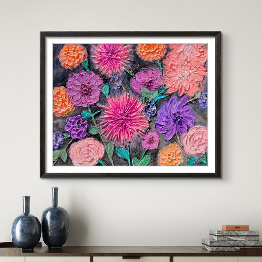 Orange, Pink and Purple Flowers 8x10 Museum Grade Fine Art Print