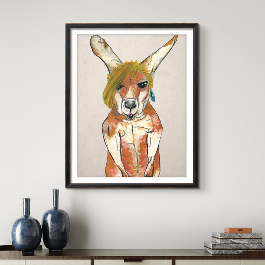 Karen Kangaroo Watercolor 8x10 Museum Grade Fine Art Print