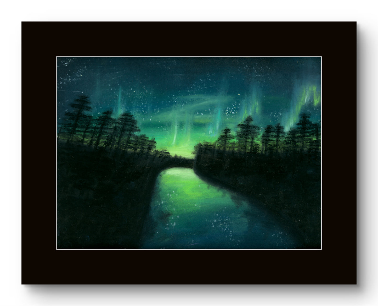 Aurora Borealis Northern Lights Forest 8x10 Museum Grade Fine Art Print