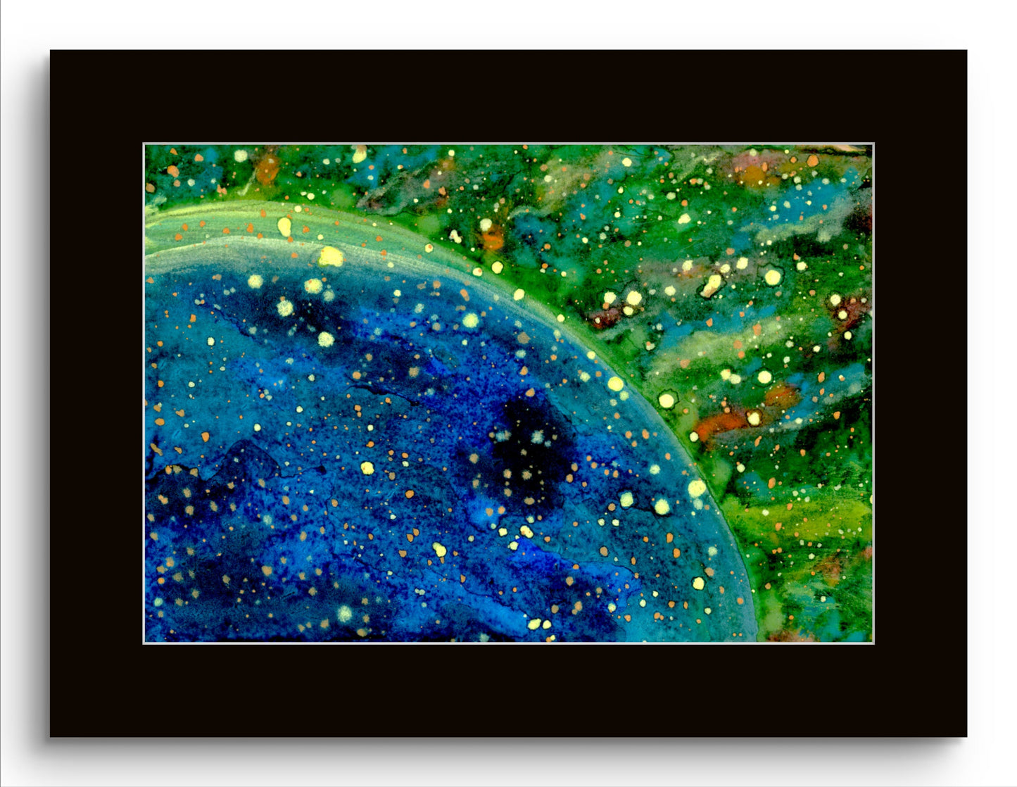 Giant Blue Planet in Green Space - Galaxy 8x10 Museum Grade Fine Art Print