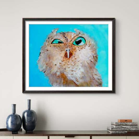 Grumpy Judgy Owl 8x10 Museum Grade Fine Art Print