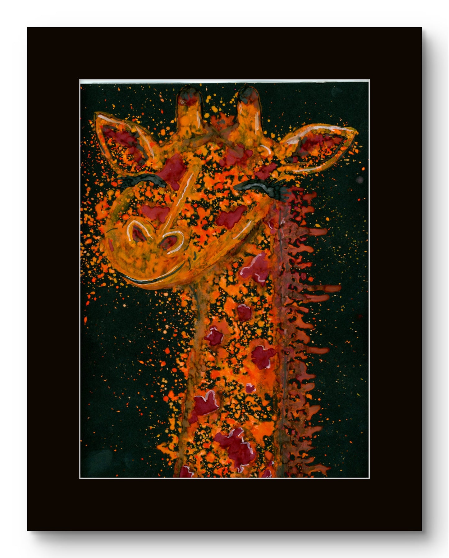 Abstract Giraffe Watercolor 8x10 Museum Grade Fine Art Print