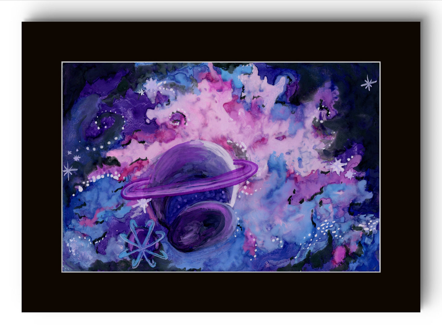 Purple and Blue Planets in Space- Galaxy 8x10 Museum Grade Fine Art Print