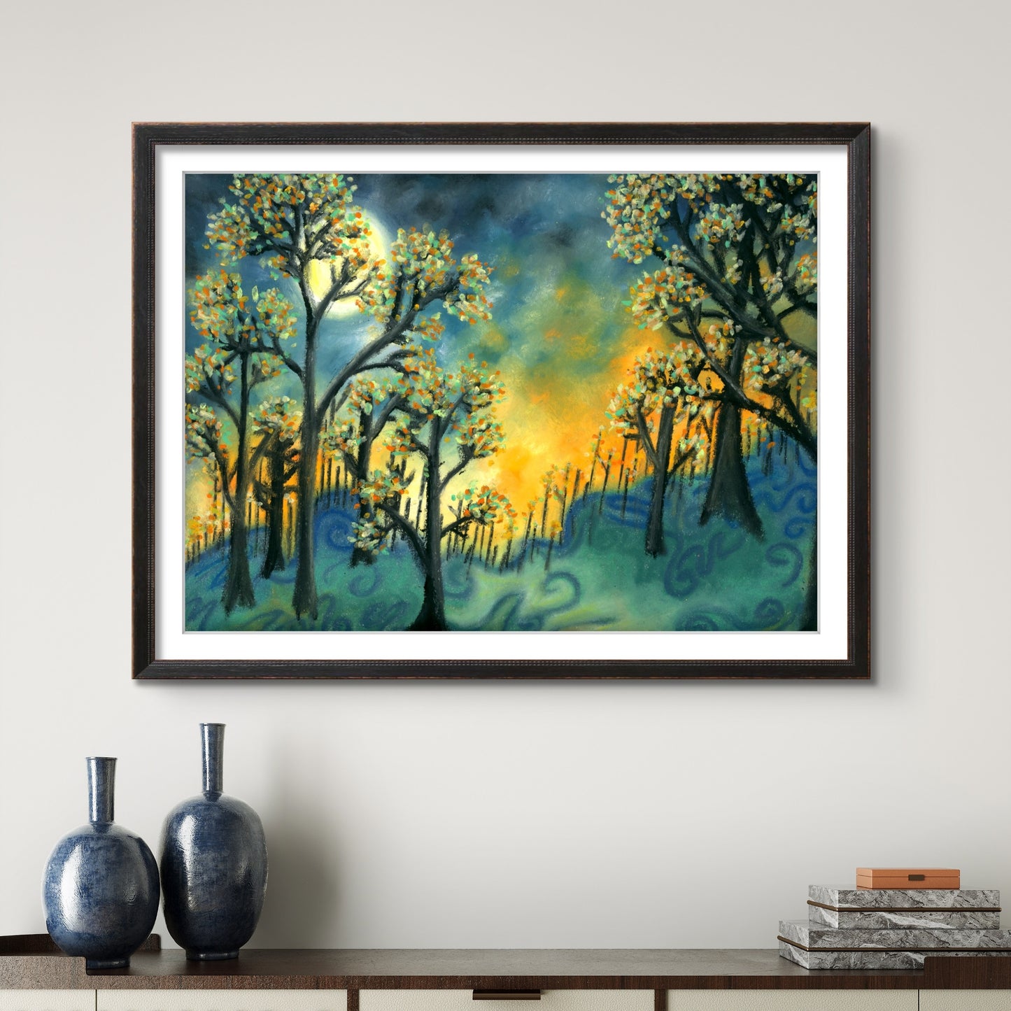 Sunset Fire Trees 8x10 Museum Grade Fine Art Print