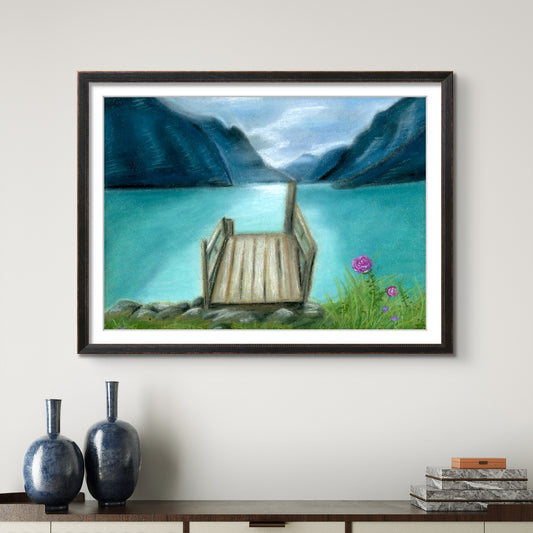 Calm Mountain Lake 8x10 Museum Grade Fine Art Print