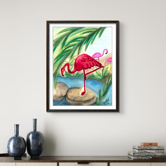 Red Flamingo 8x10 Museum Grade Fine Art Print