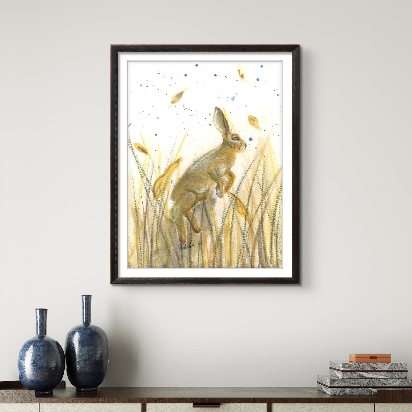 Rabbit Hare Jumping 8x10 Museum Grade Fine Art Print