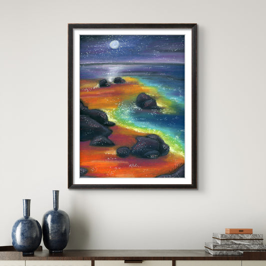 Ocean Beach Under Night Sky 8x10 Museum Grade Fine Art Print